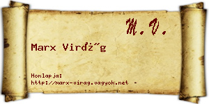 Marx Virág névjegykártya